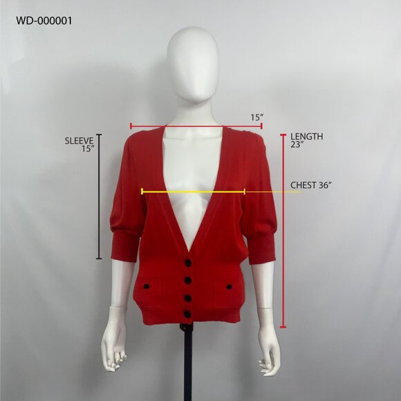 Kenneth Cole New York Red Kasper Women Cardigan Sweater Red 3/4 Sleeve Size L - Picture 11 of 11